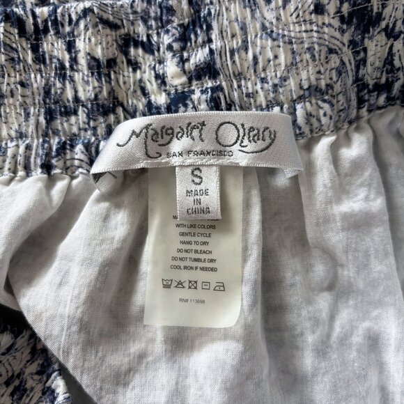 Margaret O'Leary Tiered Maxi Skirt Blue White Paisley Womens SM Boho Retro Y2K - Picture 8 of 12